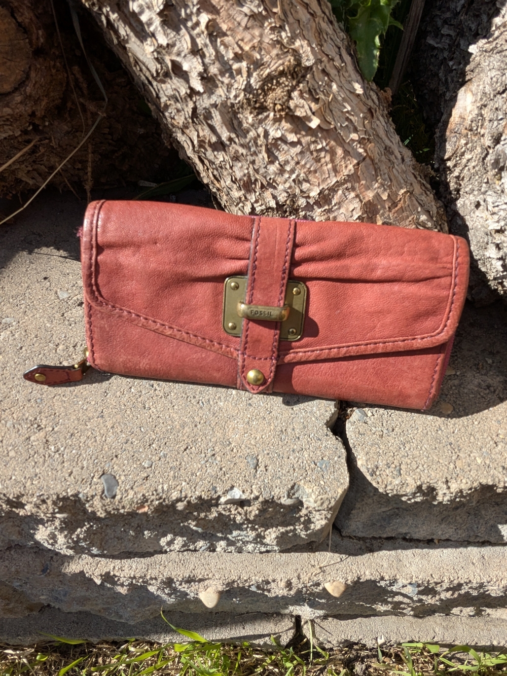 Fossil Vintage Genuine Leather Wallet Distressed Heritage Craft Cabincore